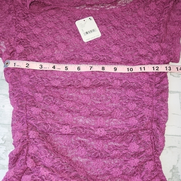 FREE PEOPLE NWT WOMEN'S KEEP IT SIMPLE LACE SHORT SLEEVE TOP Size Small - Picture 6 of 10